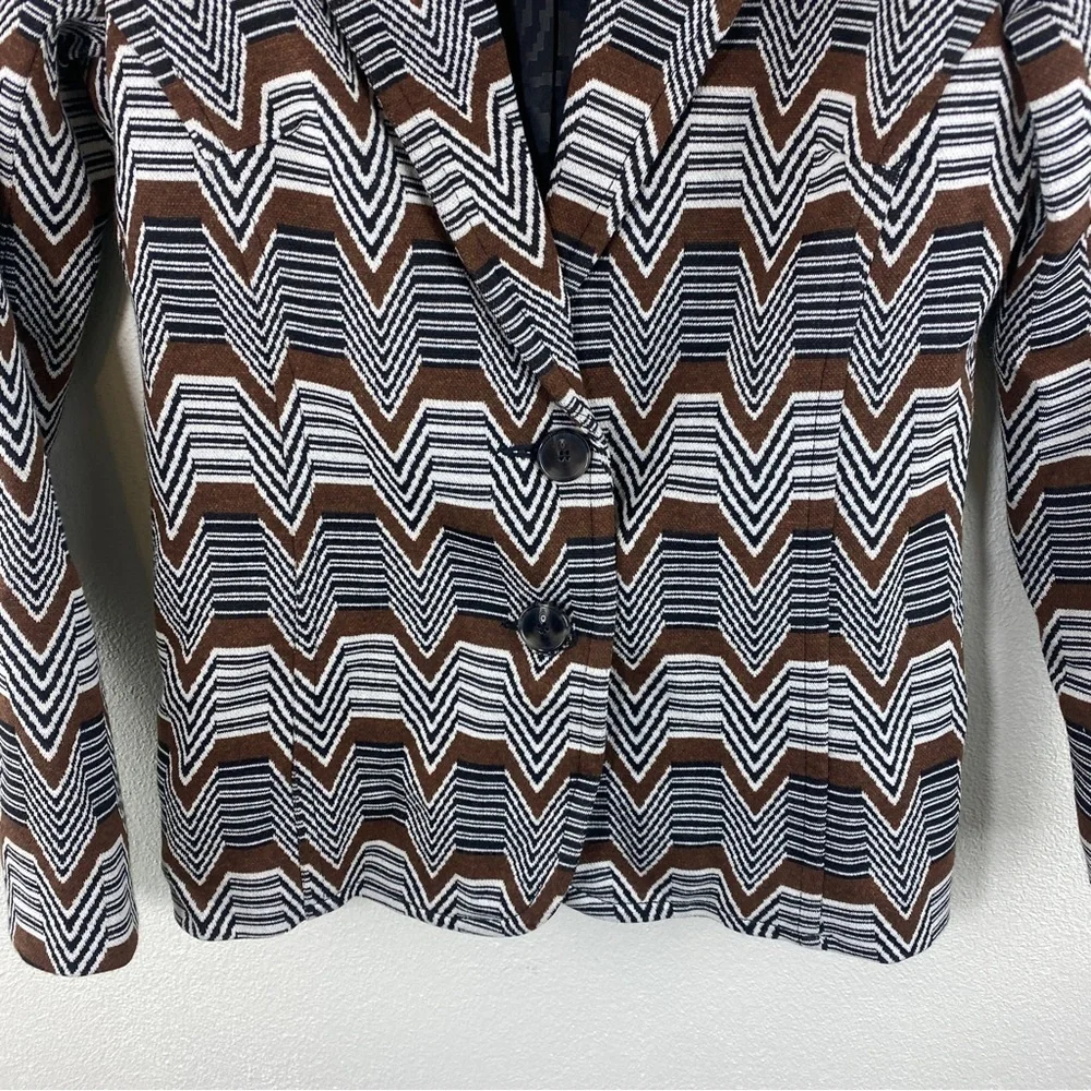 Trina Turk Geometric Print Two Button Blazer
